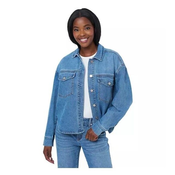 Edited by Remi Bader Women's Denim Top Authentic Light Jean Jacket Large NWT - Picture 3 of 12